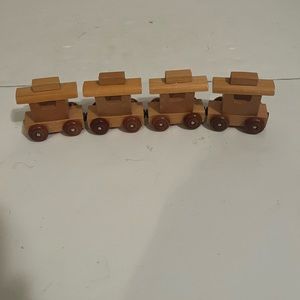 Vintage handmade wooden train set magnetic